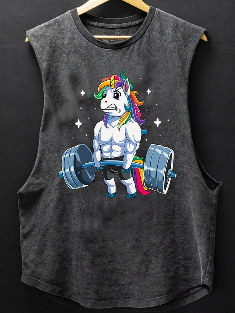 WEIGHTLIFTING UNICORN SCOOP BOTTOM COTTON TANK