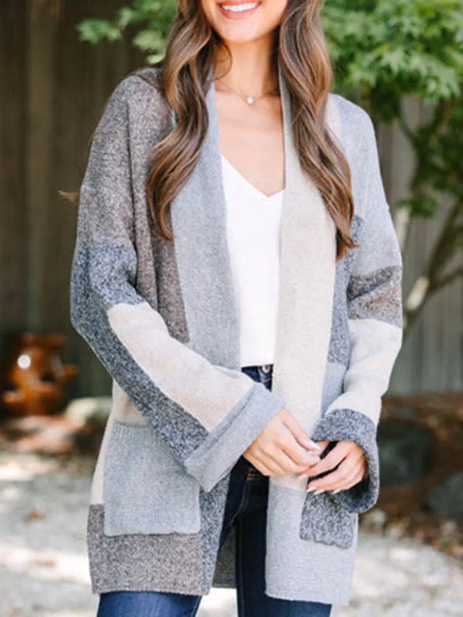 Gray Colorblock Cardigan