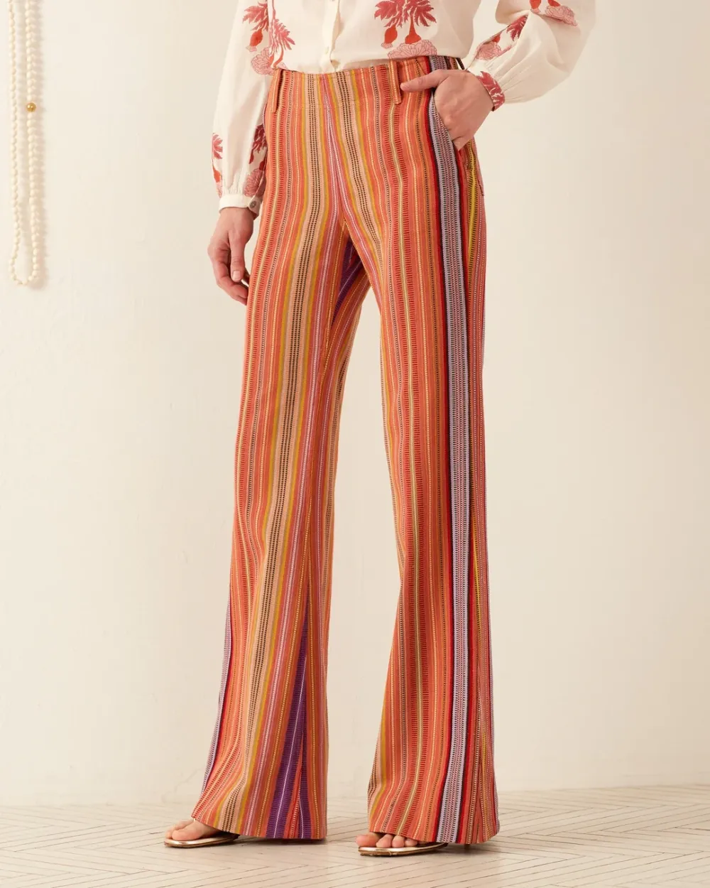 Charlie Melon Stripe Ikat Pant