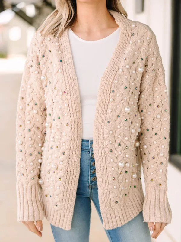 Brown Embellished Cardigan