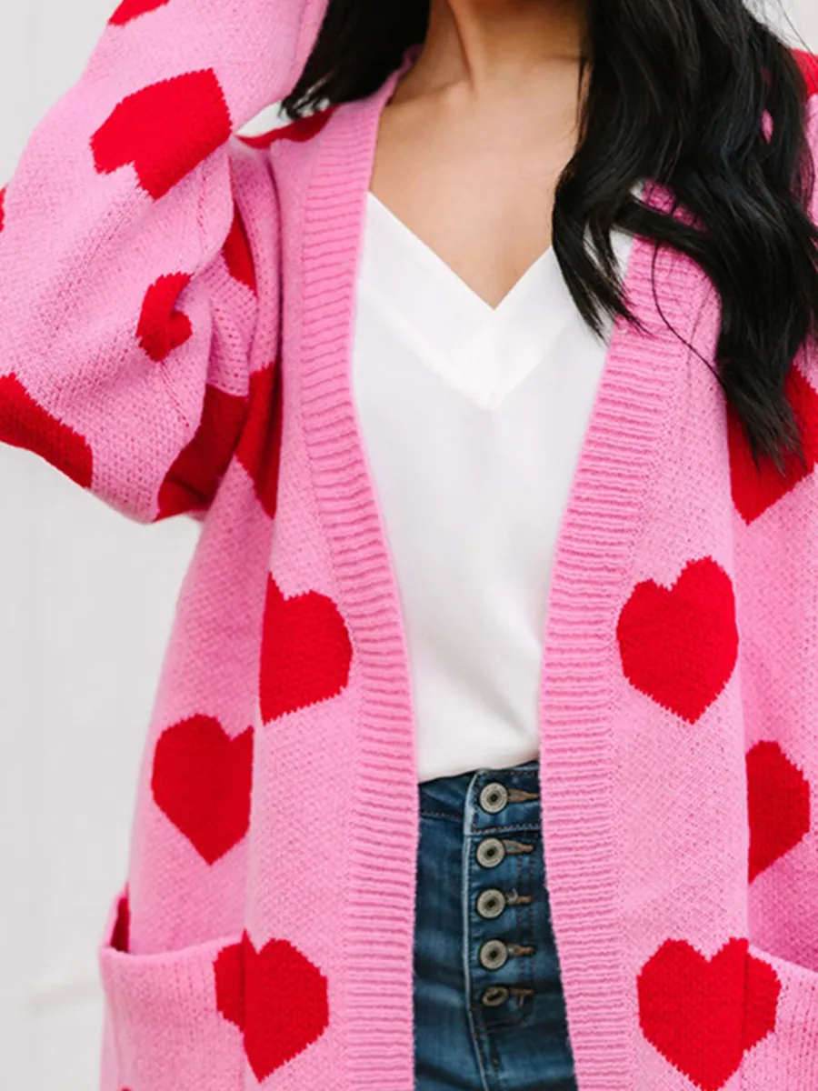 Pink Heart Cardigan