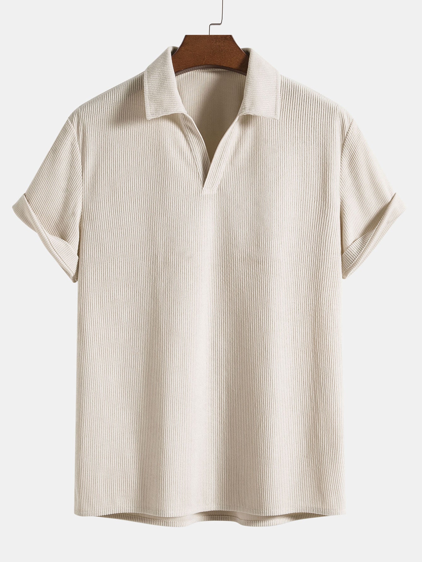 Short Sleeve Corduroy Polo Shirt