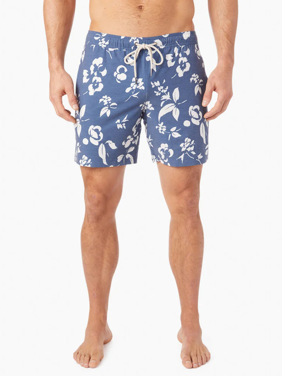 Men's Navy Floral Beach Shorts