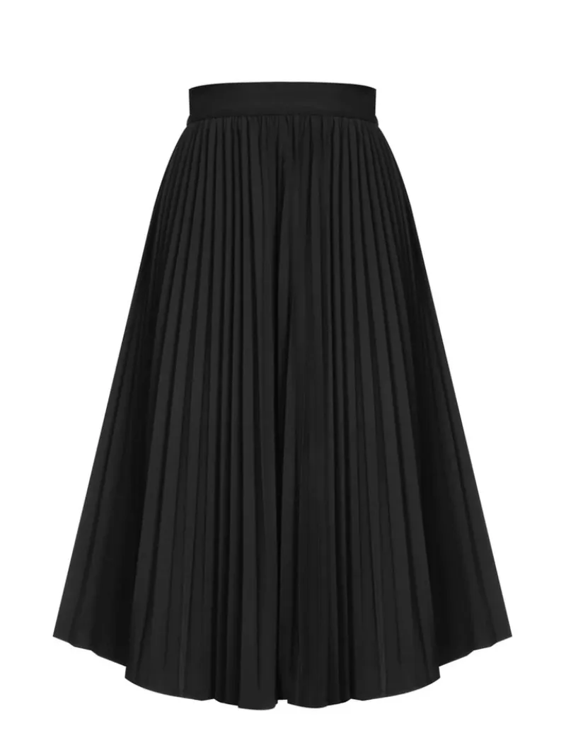 BLACK 1950S ELEGANT PLEATED SKIRT