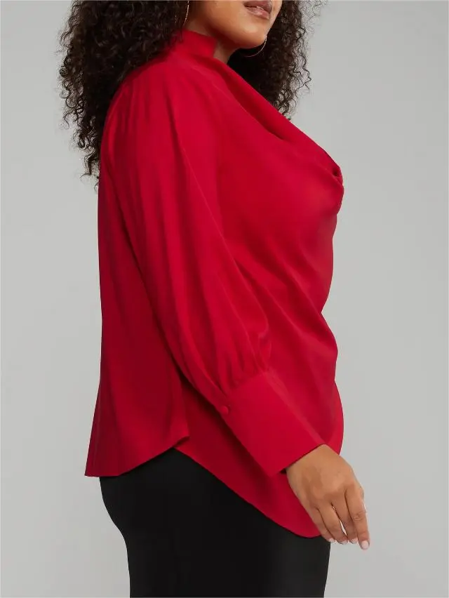 Cowl Neck Blouse With Detachable Necklace