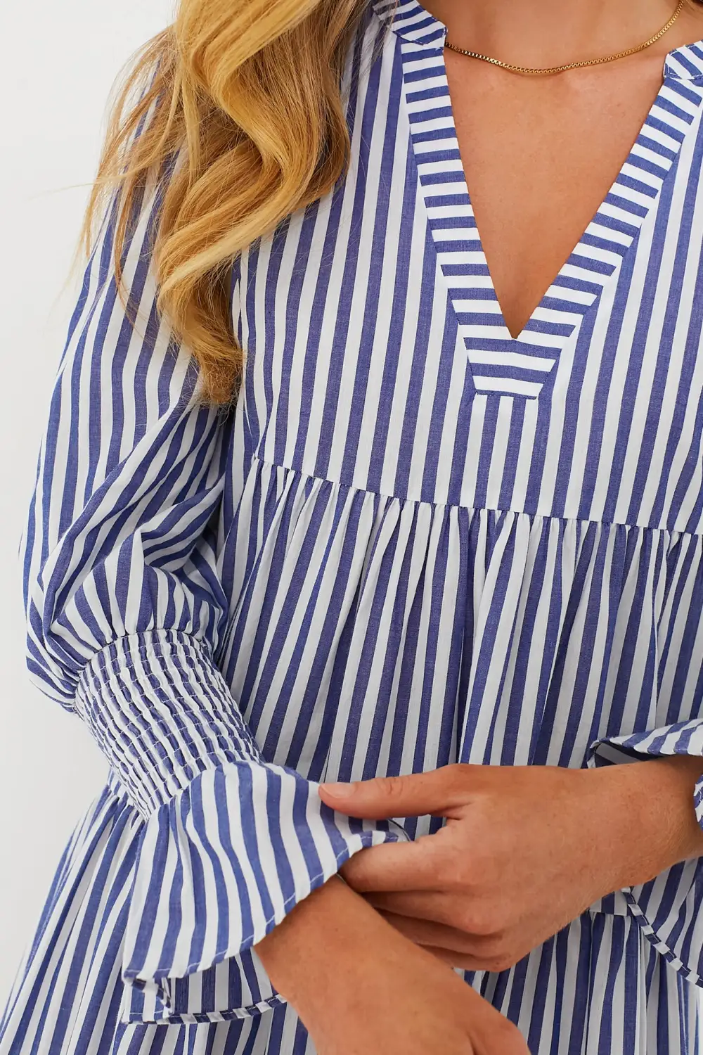 Blue and White Stripe Cotton Poplin Kenzo Dress