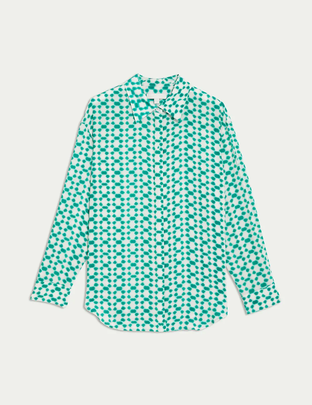 Cupro Rich Printed Collared Shirt