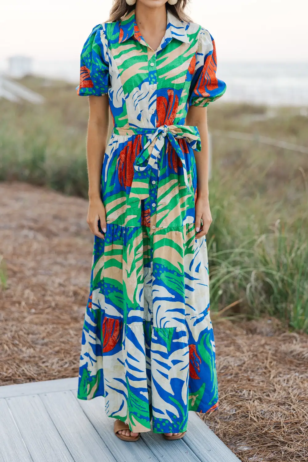 Ready For The Sun Royal Blue Tropical Maxi Dress