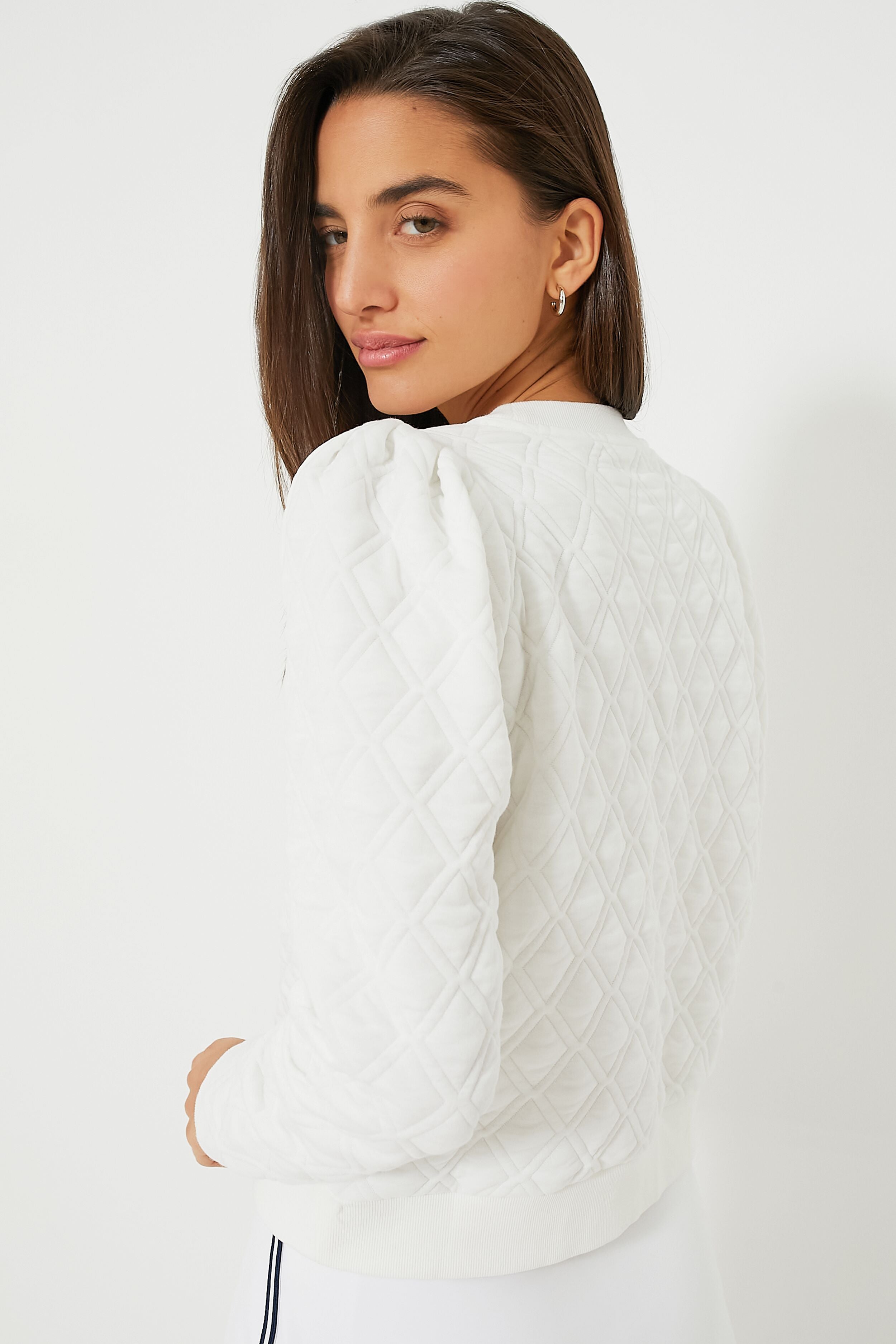 White Puff Sleeve Campbell Pullover