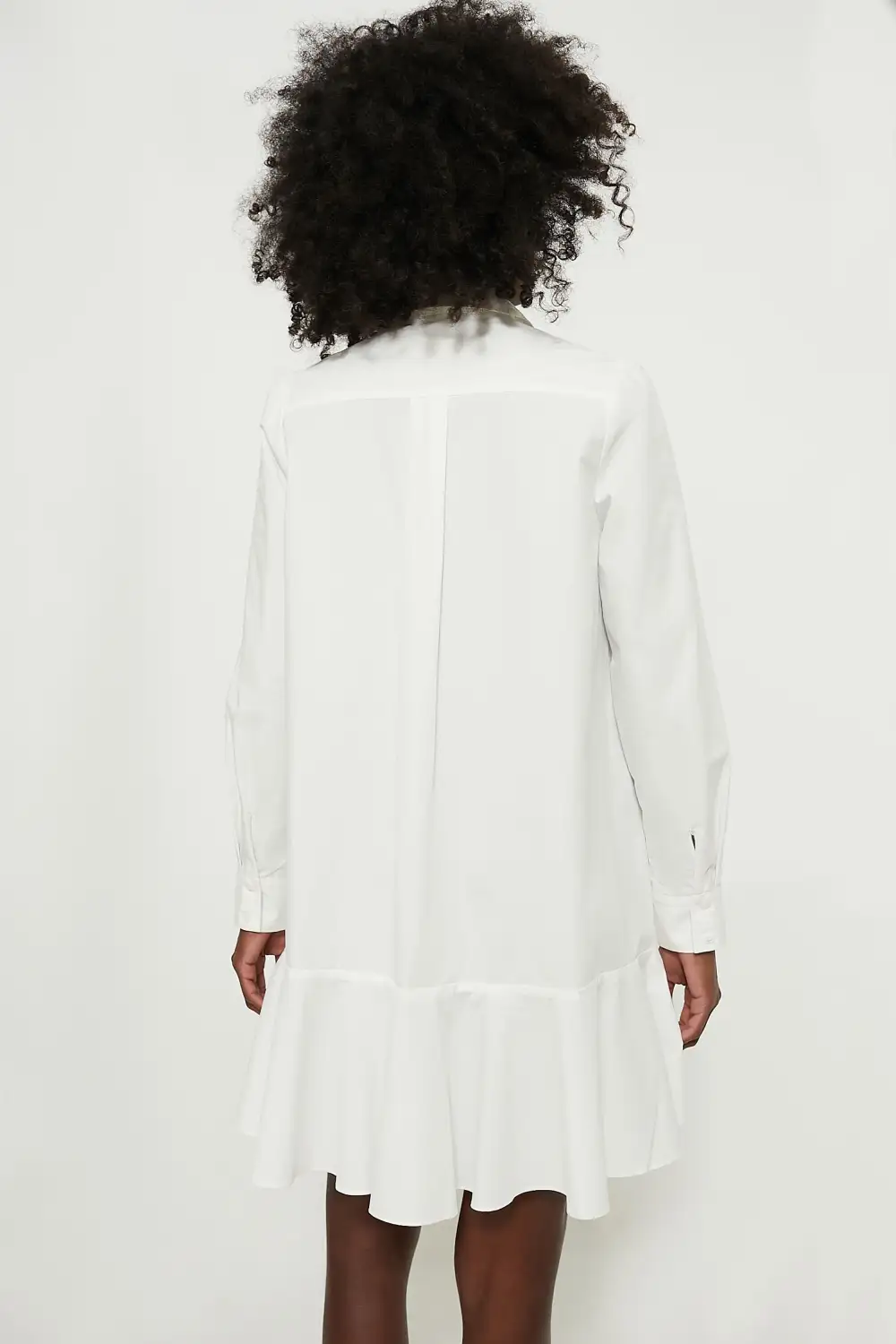 White Cotton Poplin Callahan Shirt Dress