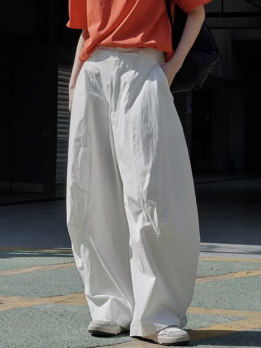 Women's Curved Wide-leg Slacks