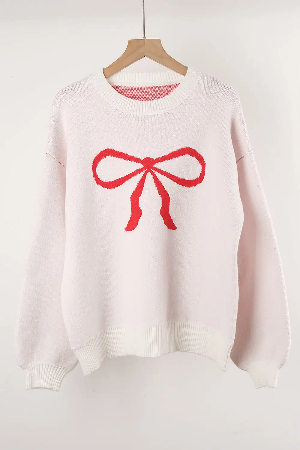 Long Sleeve Bow Knit Sweater