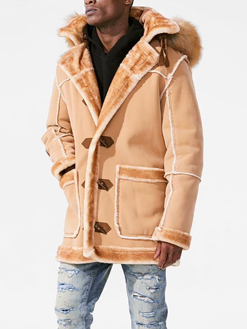 Men's Khaki Shearling Jacket