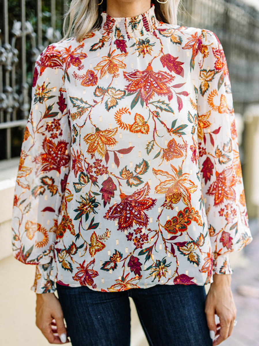 White Floral Blouse