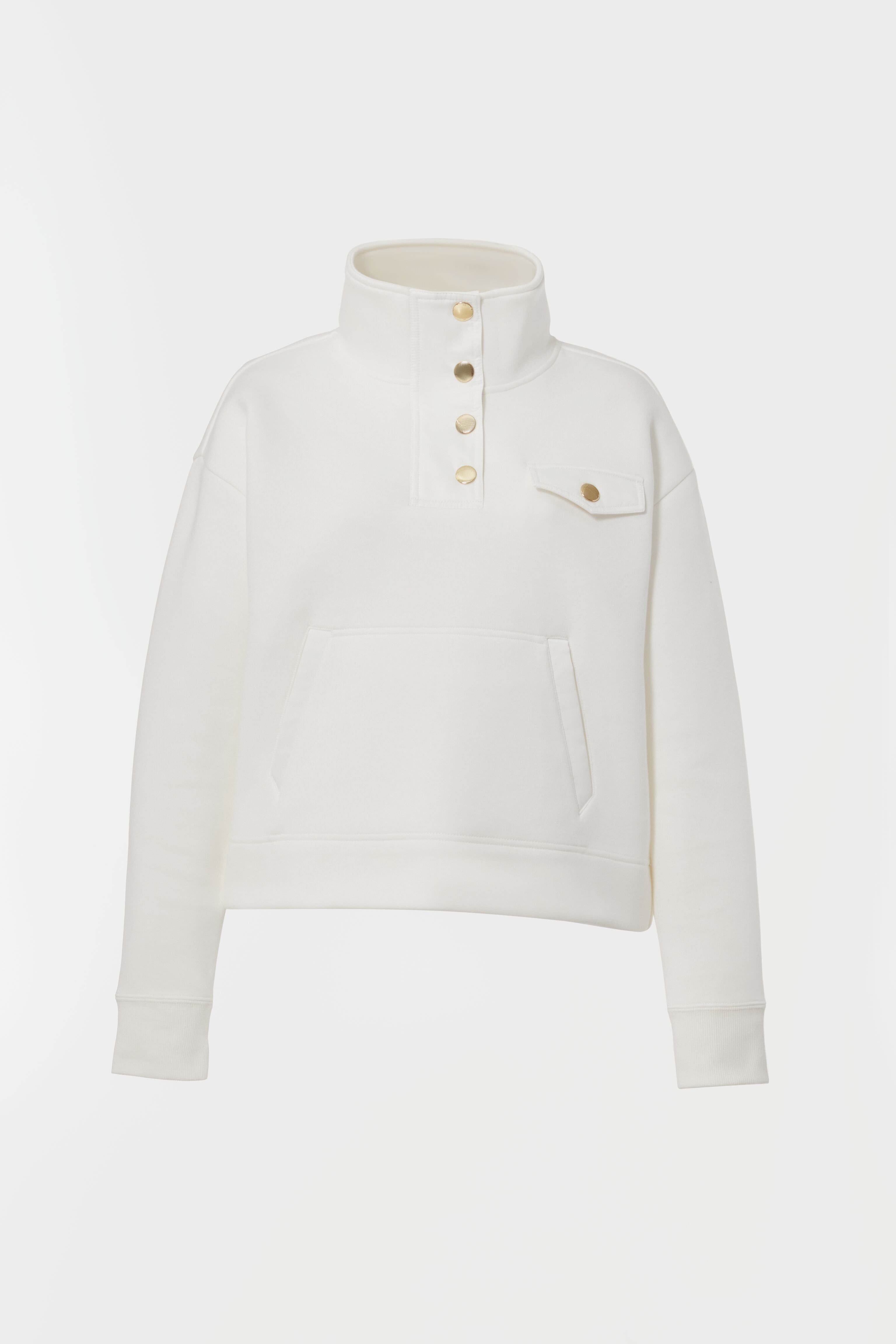 White Snap Neck Bailey Pullover