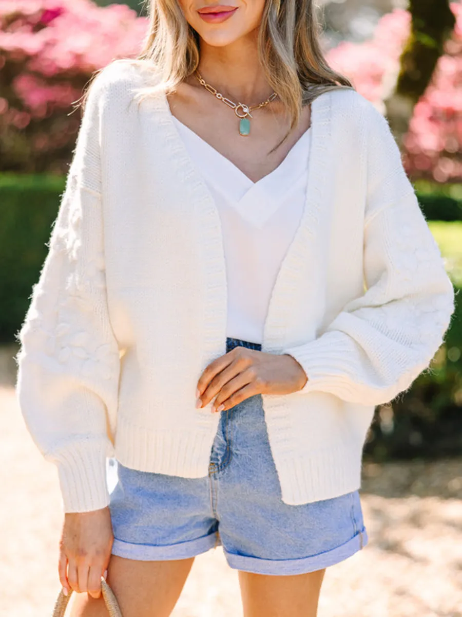 Creamy white V-neck cardigan