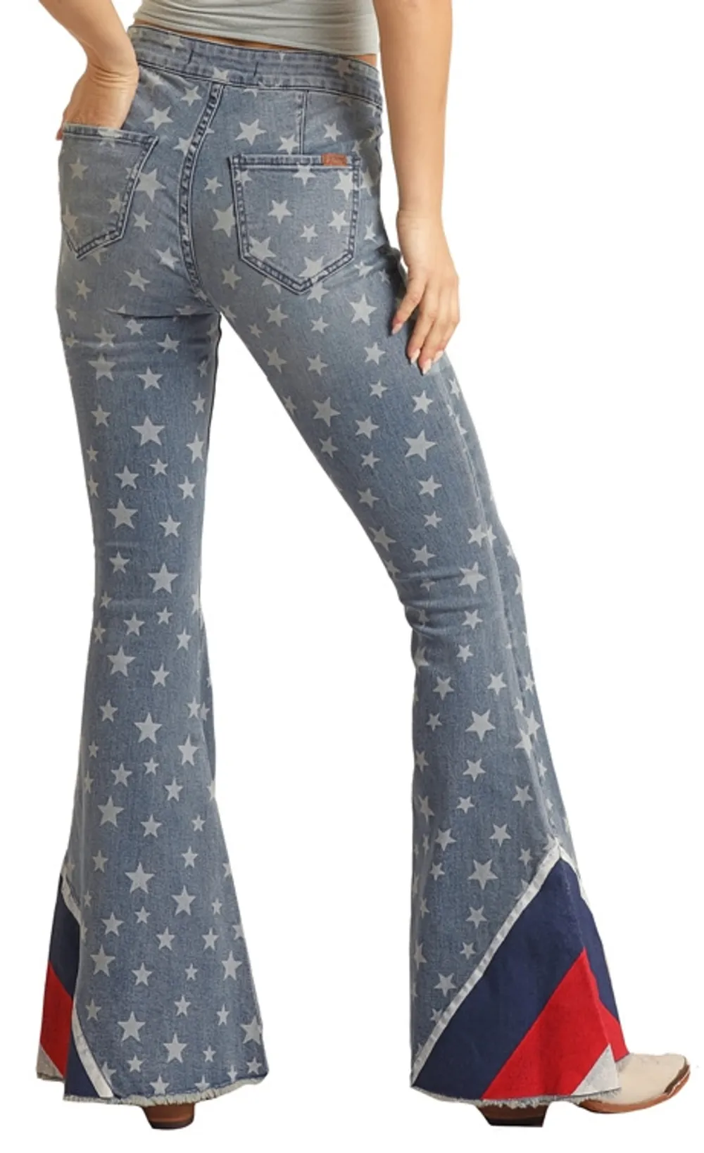 Button Bells High Rise Extra Stretch Star Flare Jeans