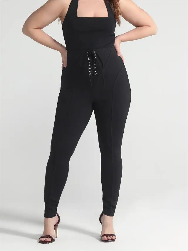 Gracie Lace Up Ponte Knit Leggings