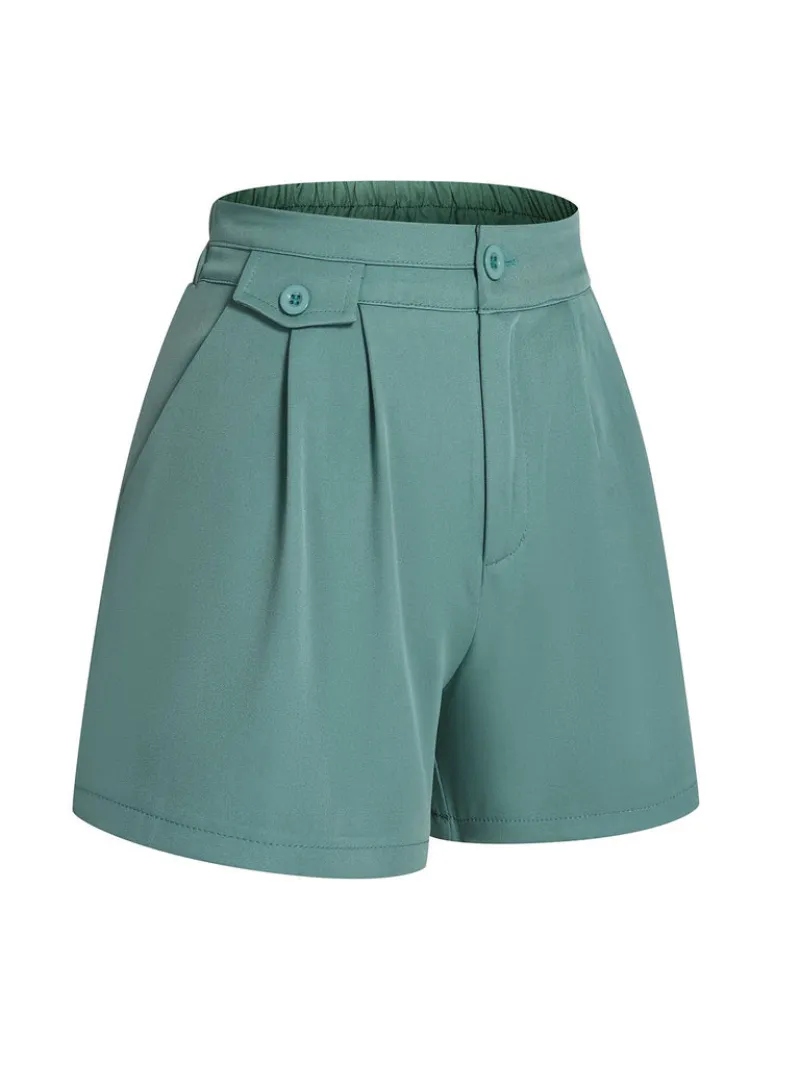 DARK GREEN 1960S SOLID VINTAGE SHORTS