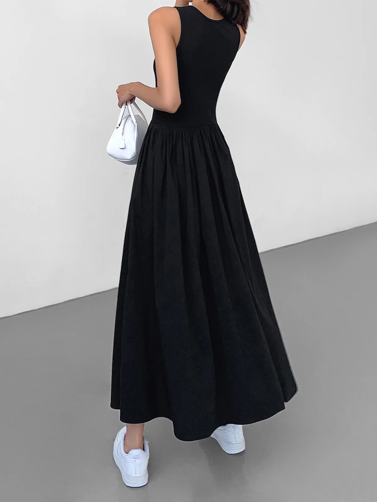 Leisure Crew Neck Long Dress