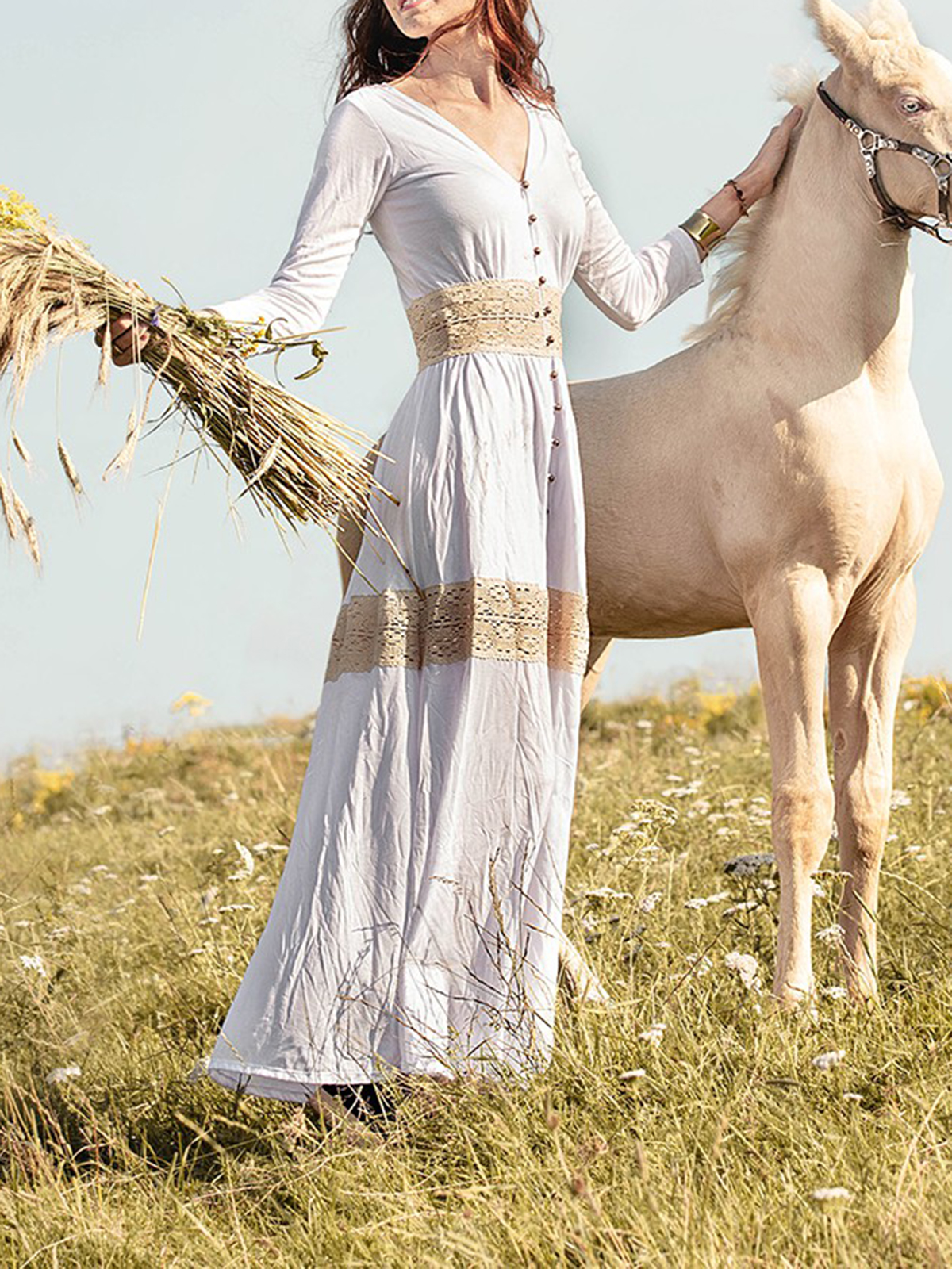 Buttoned Long Dress