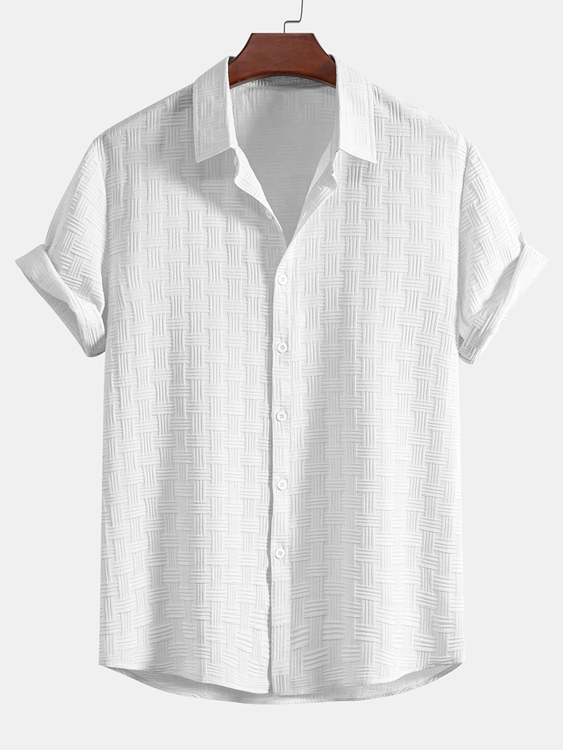 Stripe Jacquard Button Up Shirt