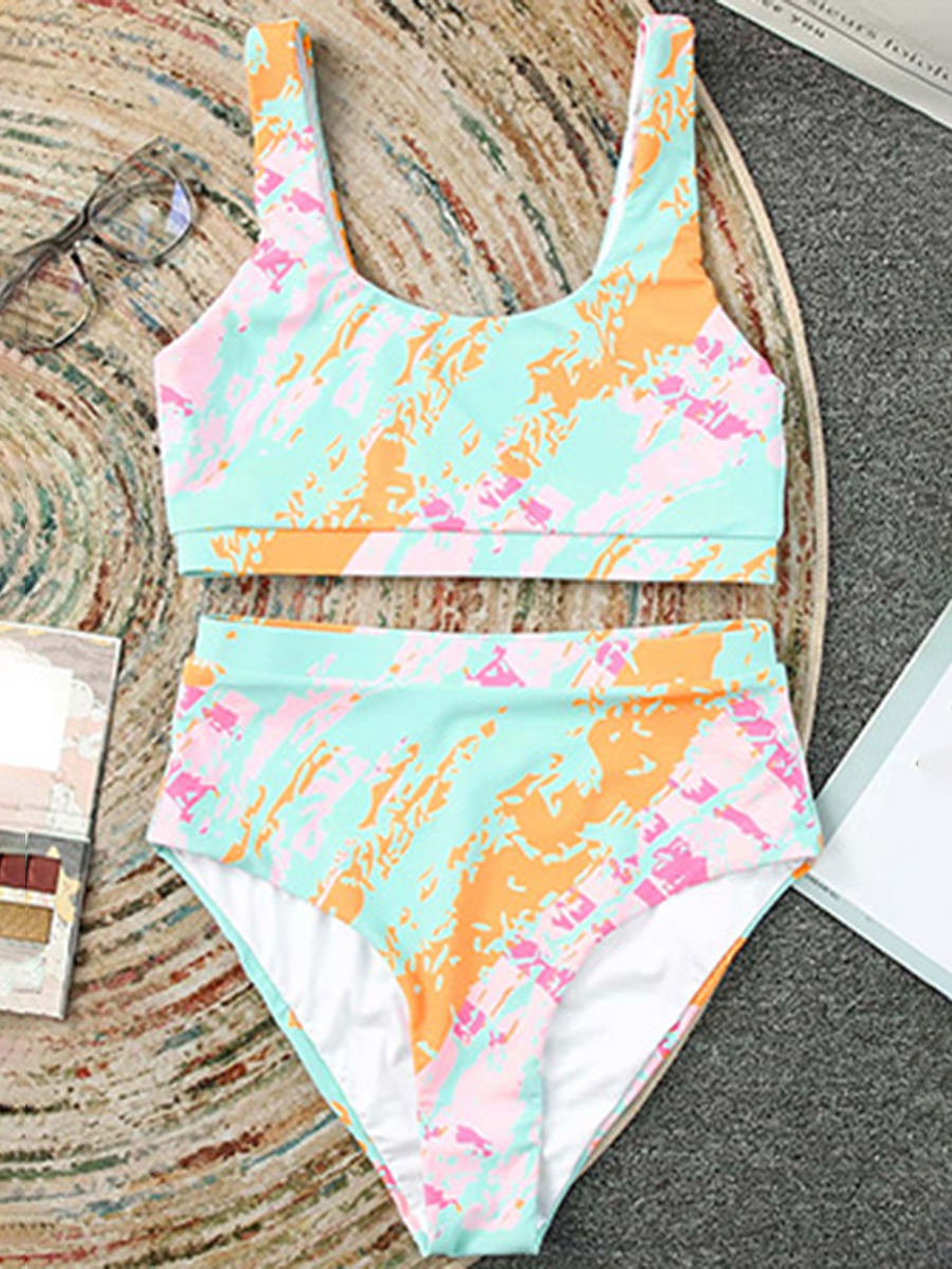 Split Swimsuit Female Printed Bikini Suit