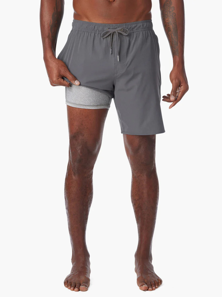 Men's solid color beach shorts