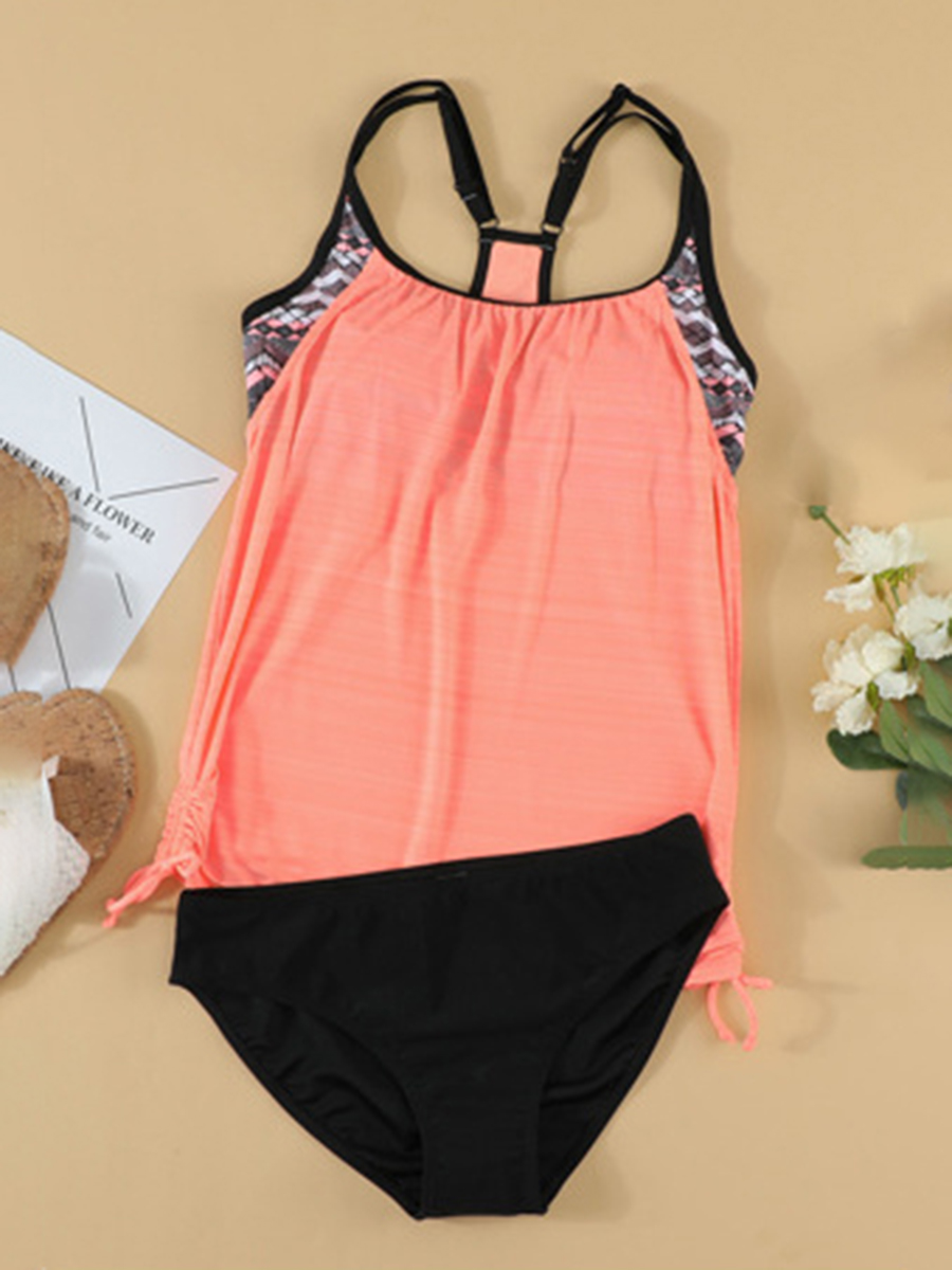 Beach Holiday Leisure Style Split Tankini Two Piece Suit