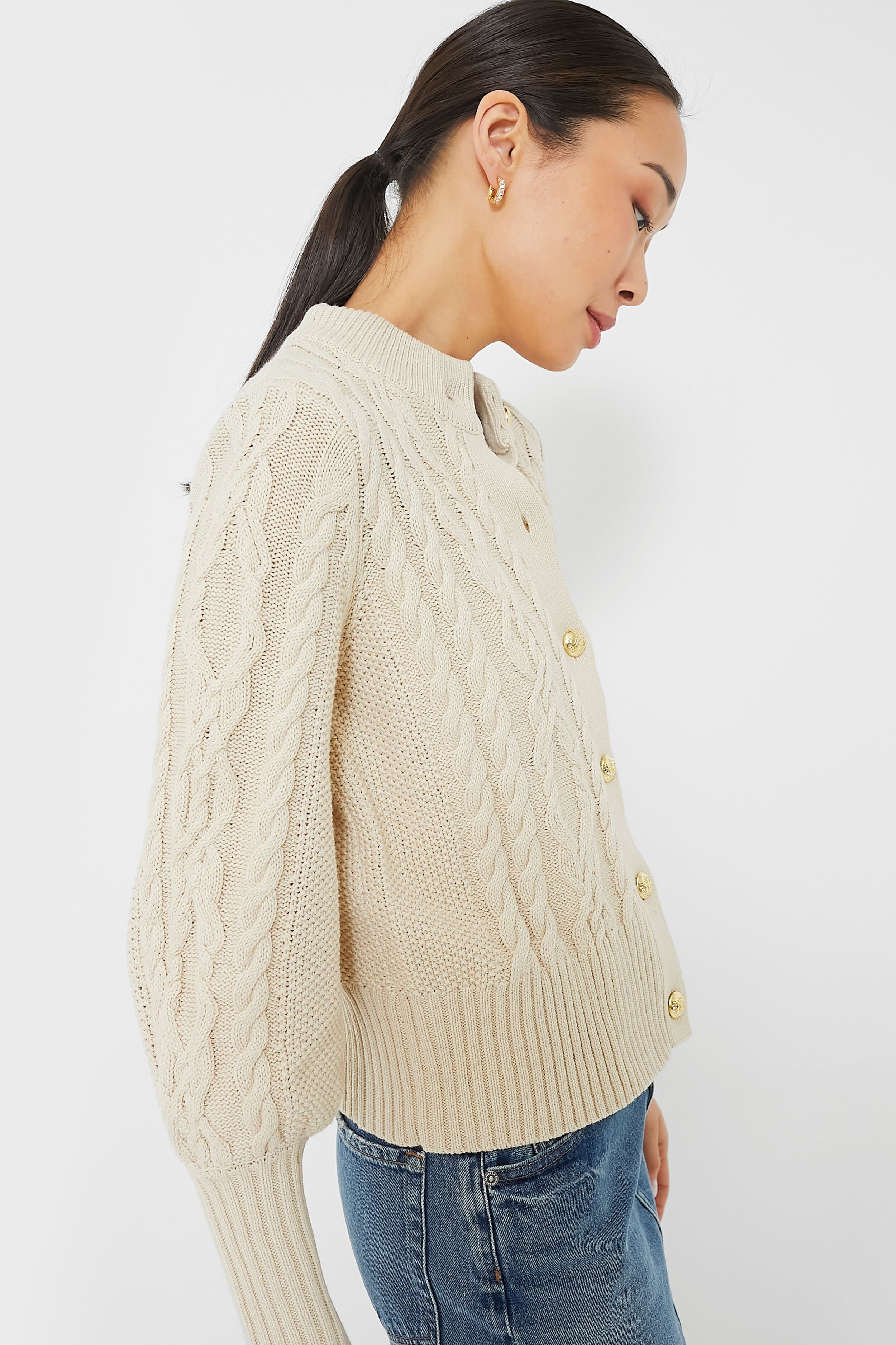 Sandstone Cotton Colette Cardigan