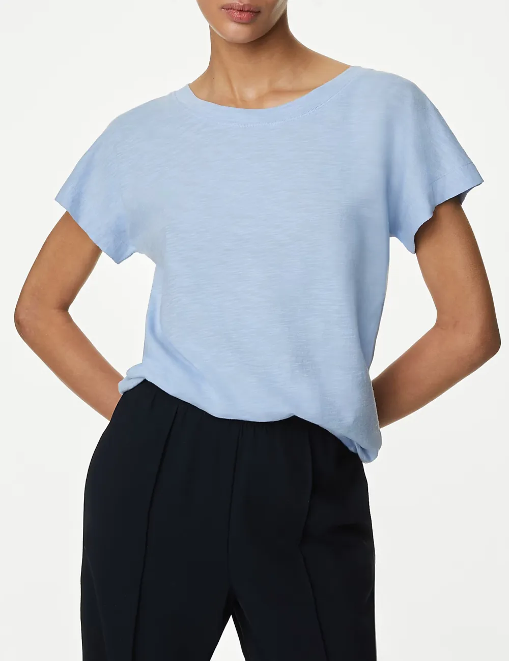 Pure Cotton Everyday Fit Slash Neck T-shirt