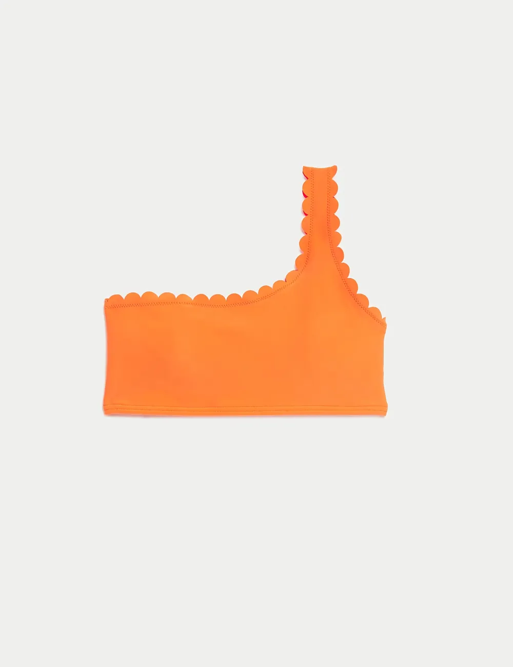 Neoprene Scallop One Shoulder Bikini Top