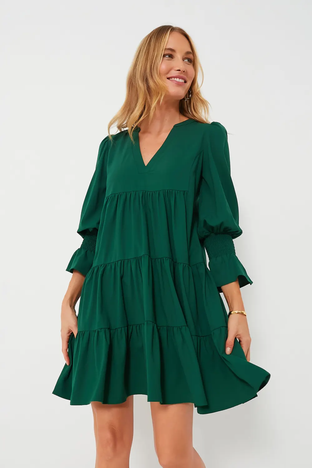 Hunter Green Crepe Kenzo Dress