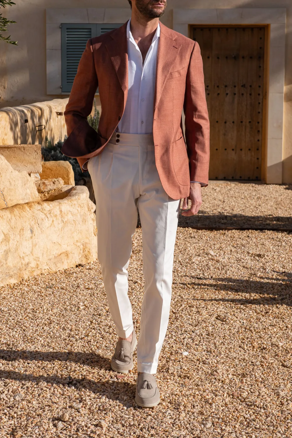 Rusty Wool Linen And Silk Jacket