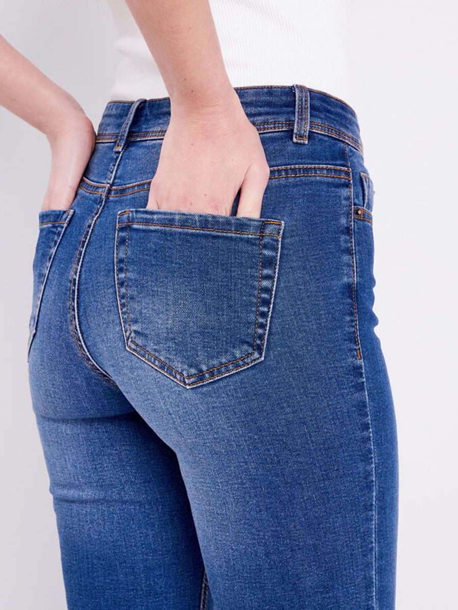 Pantacourt denim stone femme