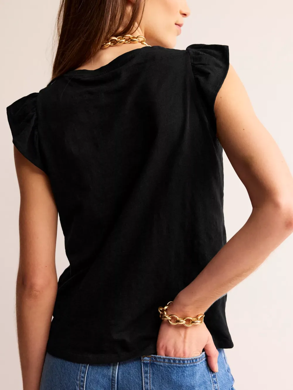 Cotton Flutter Sleeve T-Shirt