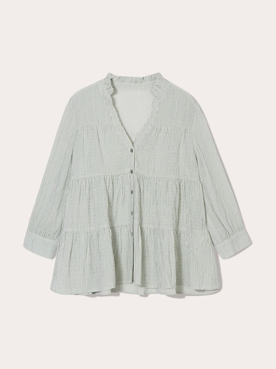 Blouse manches 3/4 vert femme