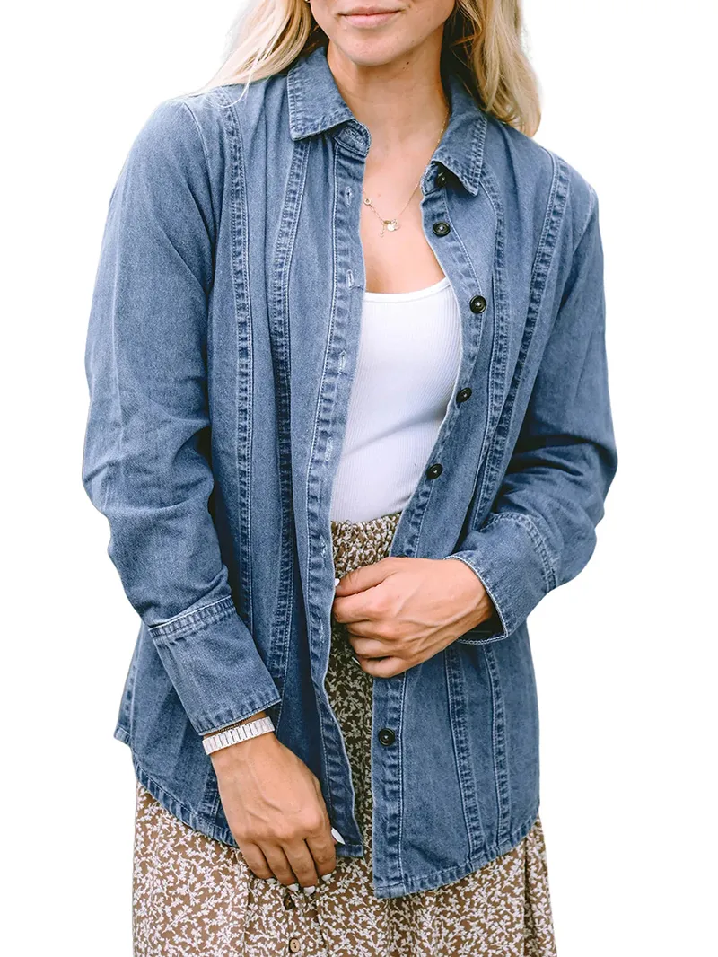 Casual simple versatile denim jacket