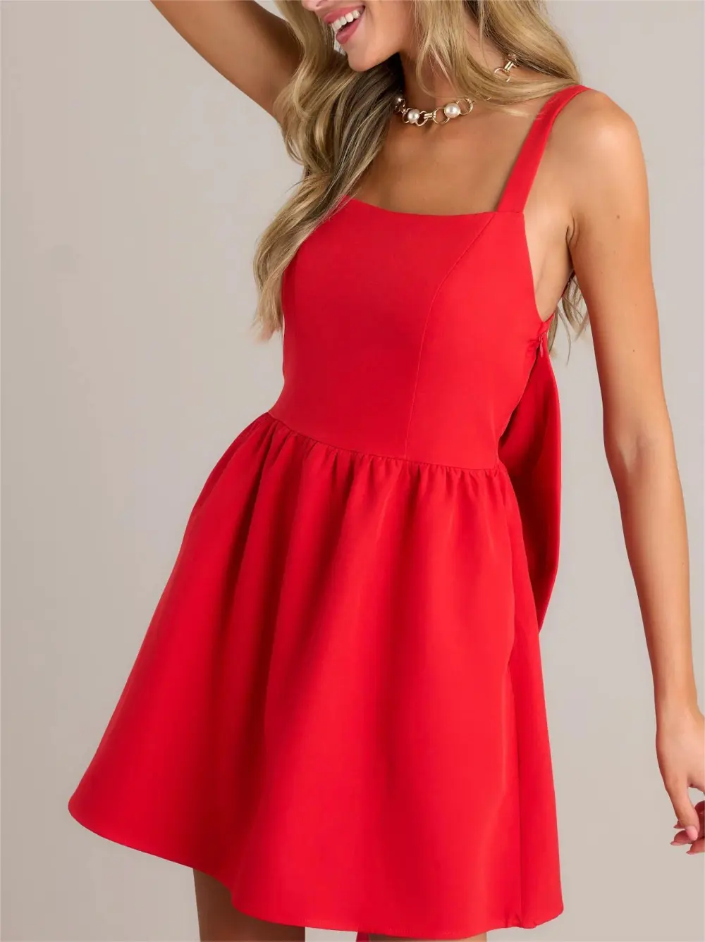 ELEGANT ESSENCE RED MINI DRESS