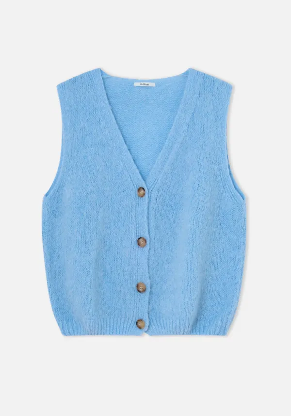 SKY BLUE MOHAIR VEST