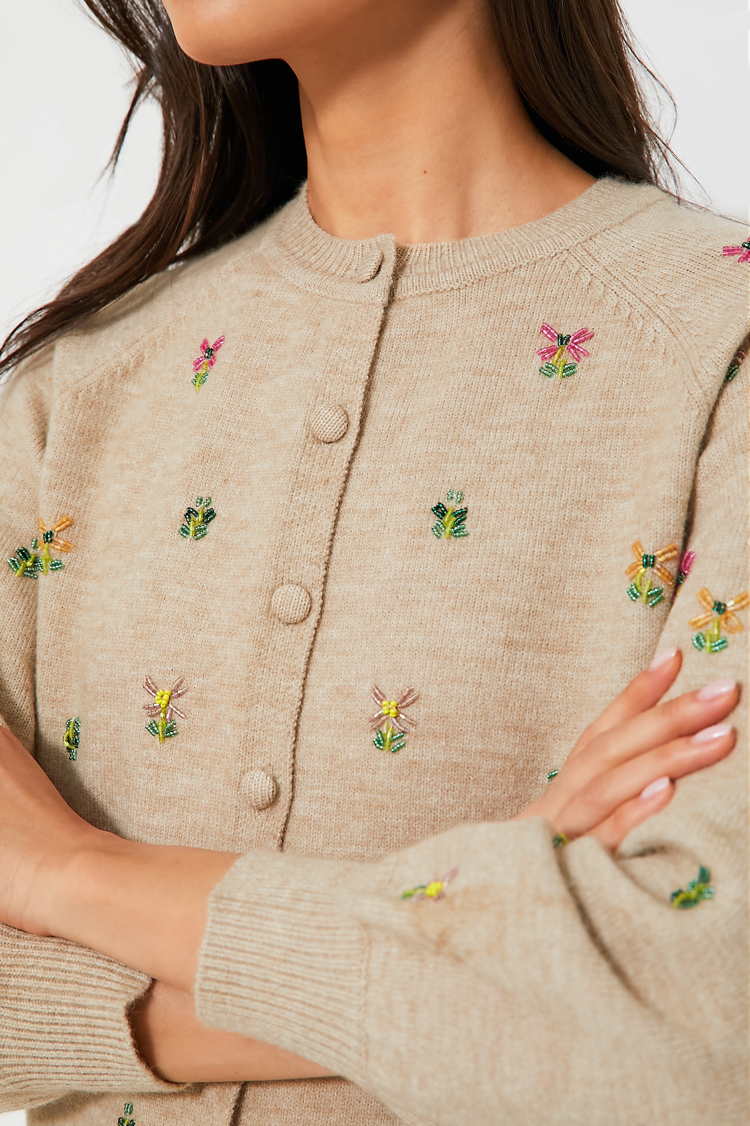 Multi Floral Embellishment Elsie Cardigan