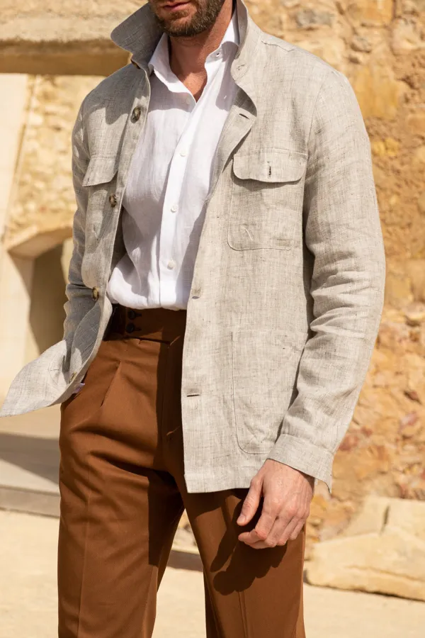 Cognac Cotton Trousers 