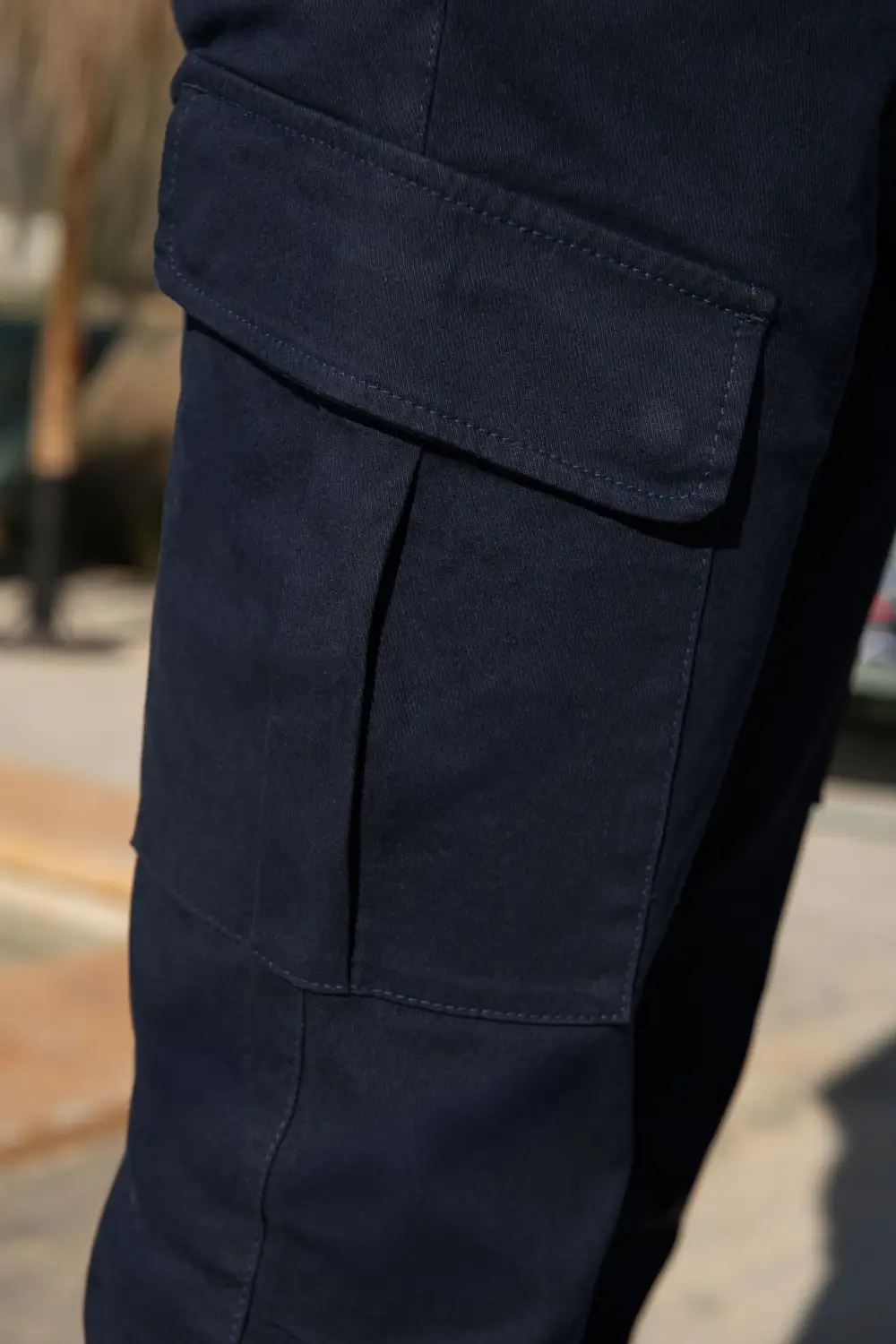 Blue Stretch Cotton Cargo