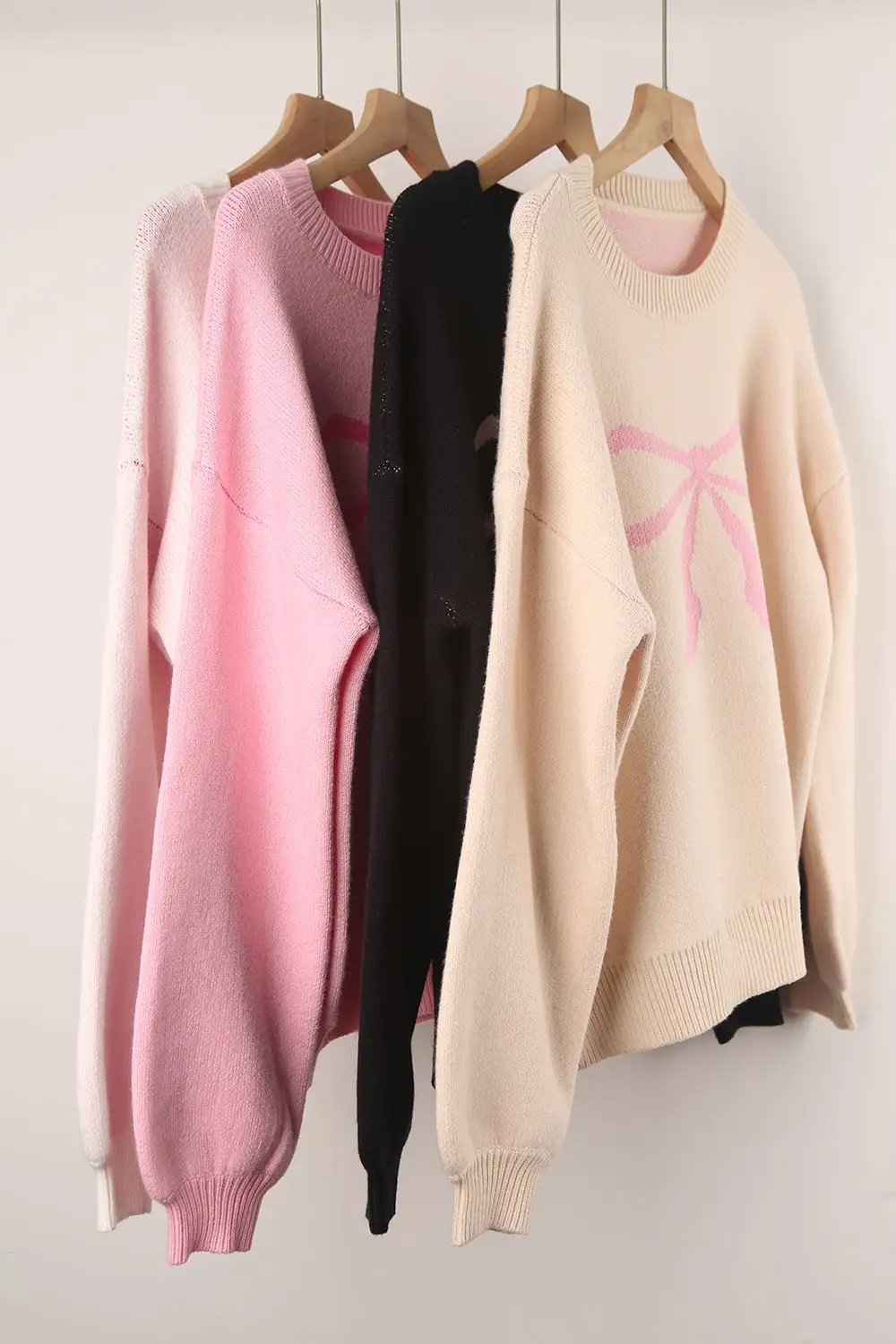 Long Sleeve Bow Knit Sweater