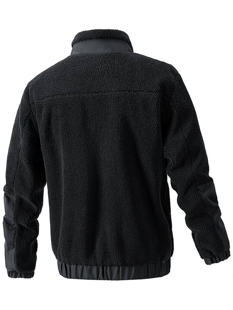 Men's polar fleece stand collar jacket