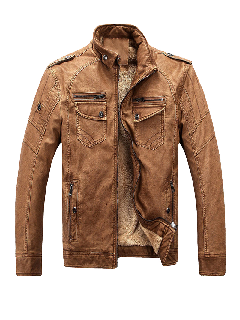 Men's Casual Oversized Outdoor Leather Jacket Coat