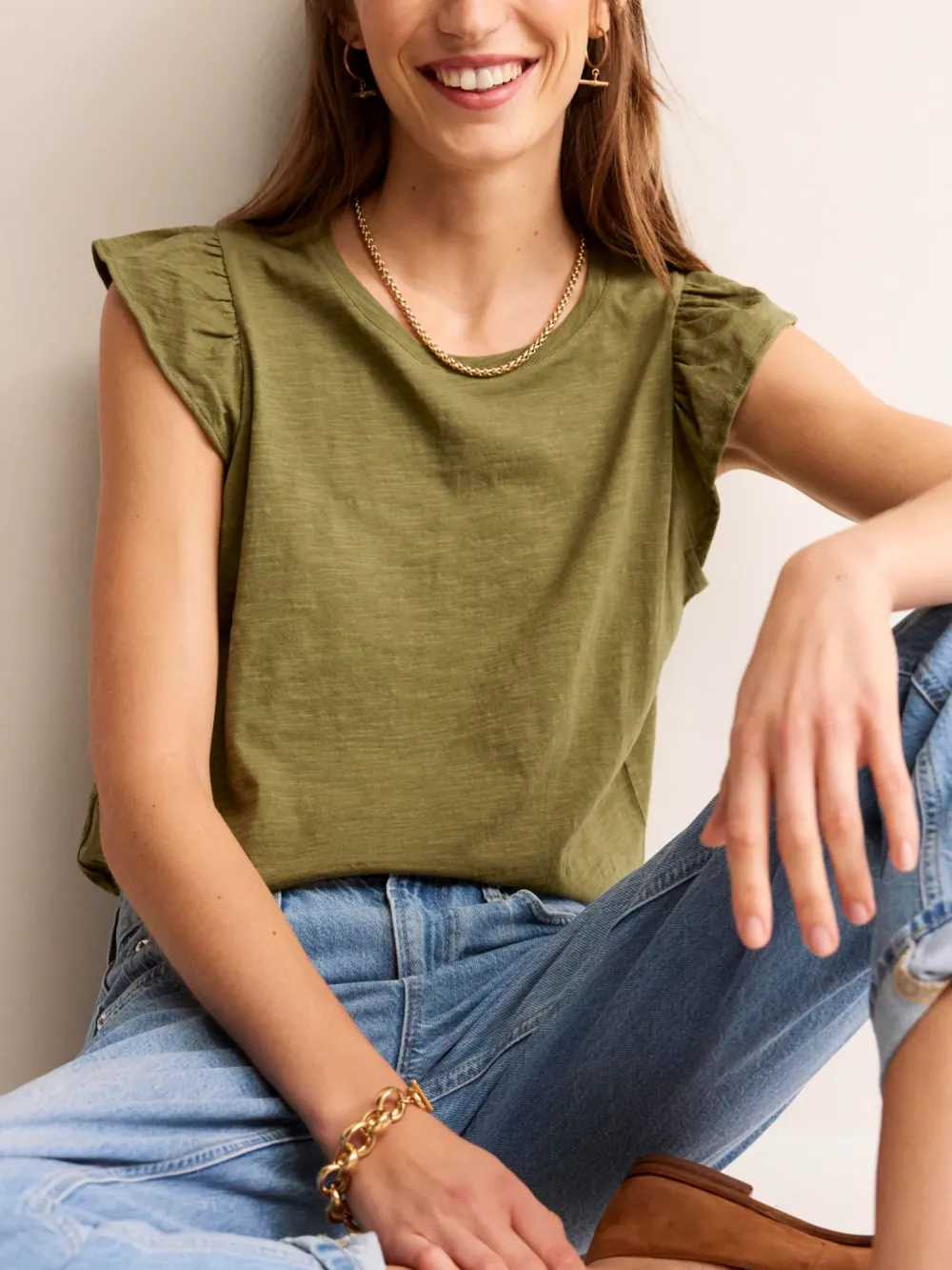 Cotton Flutter Sleeve T-Shirt