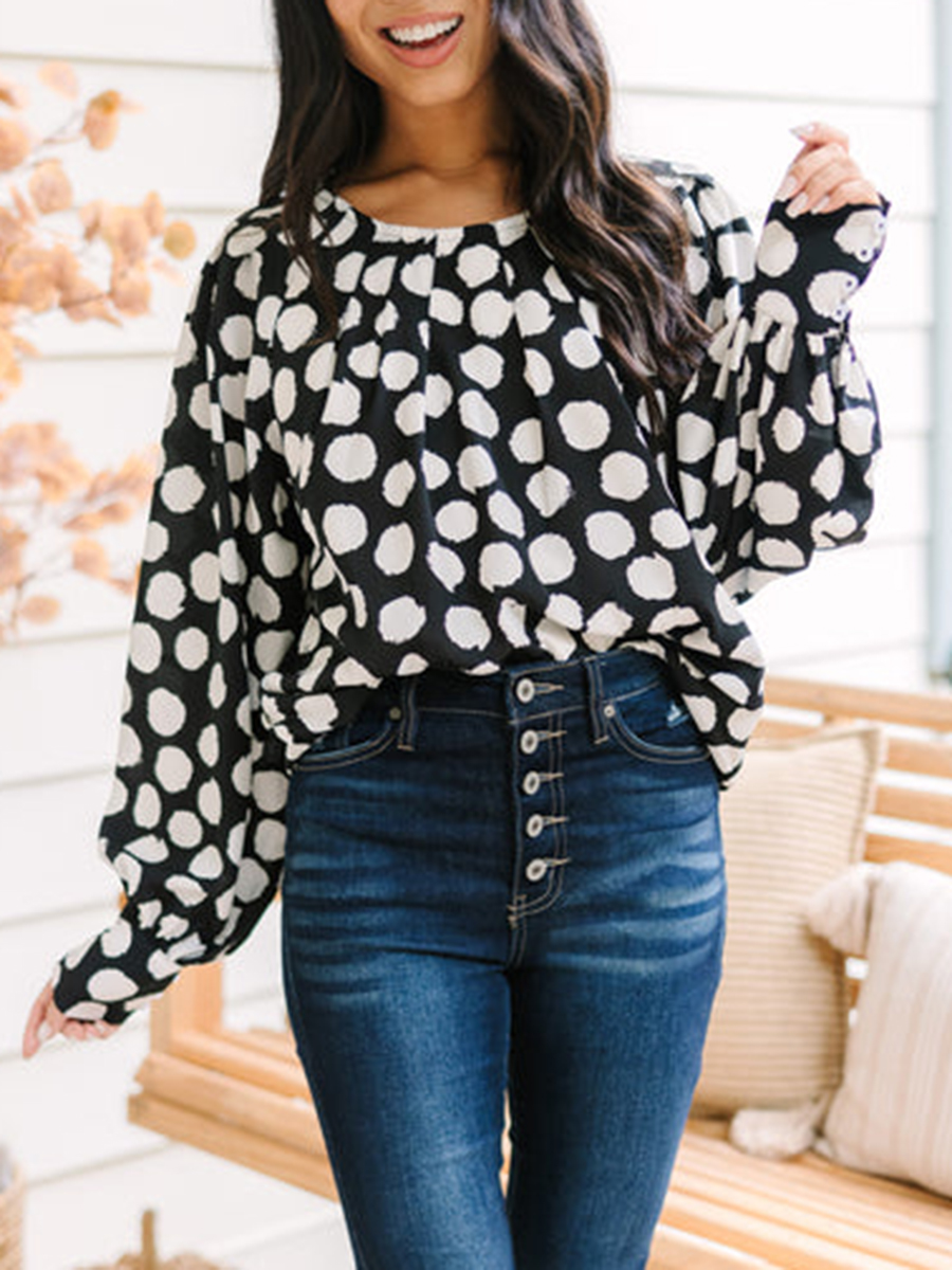 Black Polka Dot Blouse