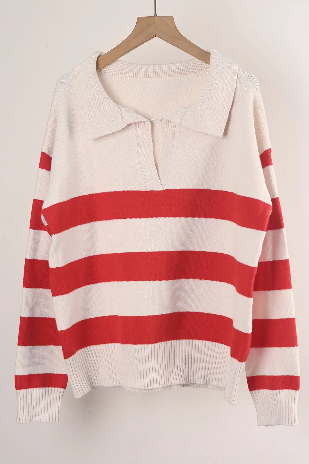 Women Striped Stitching Sweater