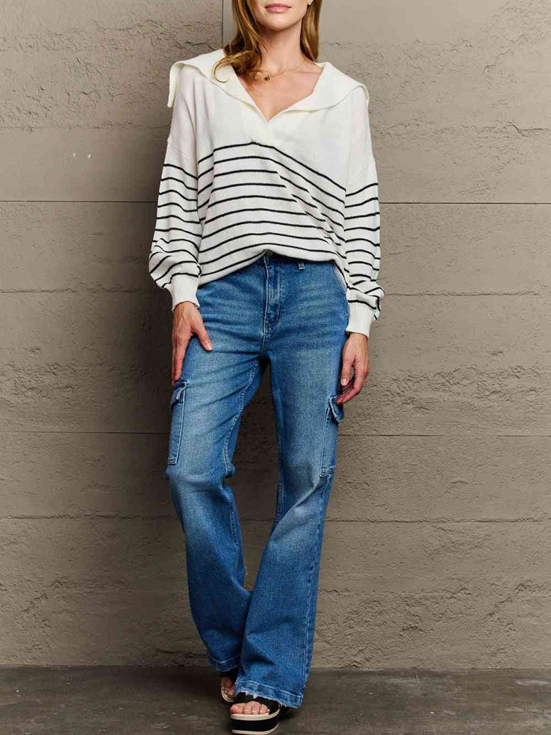 Striped Oversized Knit Top